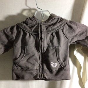 Calvin Klein Jeans Toddler Striped Hooded Zip Jacket in Gray and Pink